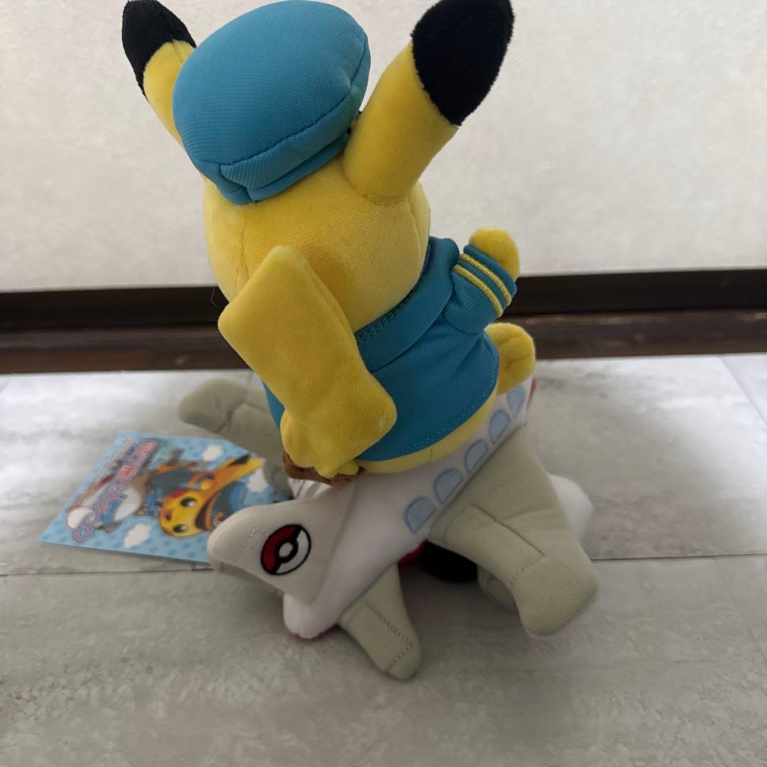 2体セット タグ付き 飛行機ピカチュウ 電車ピカチュウ ぬいぐるみ ピカチュウ