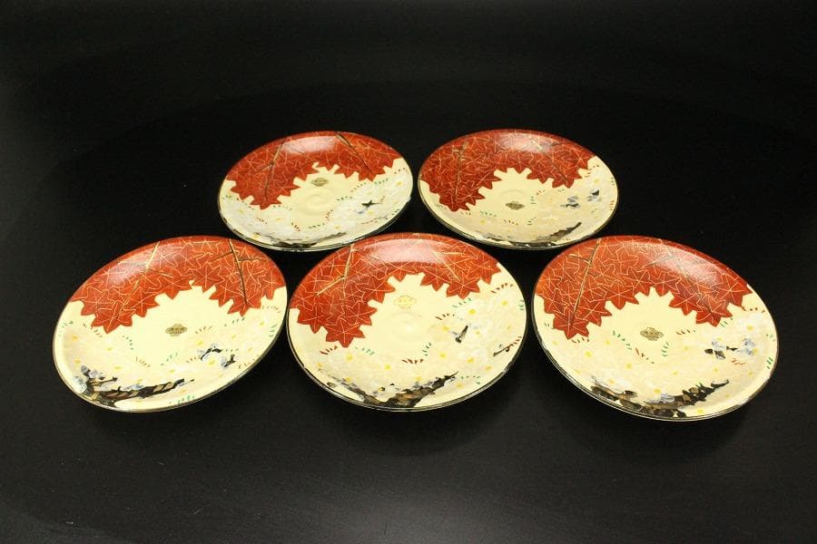 清水焼 雲錦 菓子器揃 平安晴香造 箱入 未使用 578