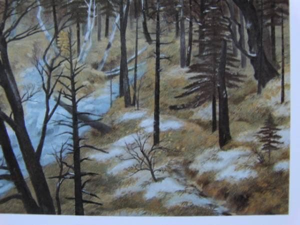 東山　魁夷 、【焼嶽初冬】、希少画集画、新品高級額・額装付、状態良好