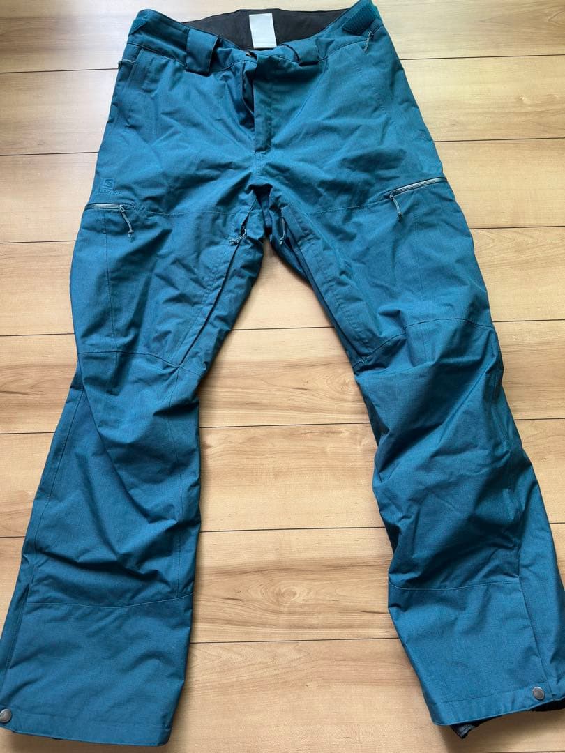【美品】サロモン スキーウェアズボン　Mサイズ 緑（青との中間）