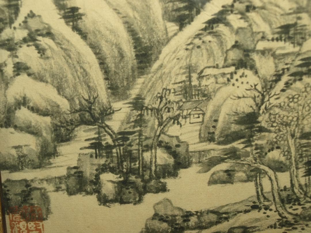 祖父蔵出品　　中国清時代木製肉筆絵※激安骨董品 N1492B19-3