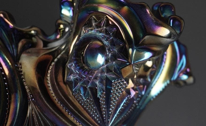 Carnival Glass カーニバルガラス ボール オーロラ パープル