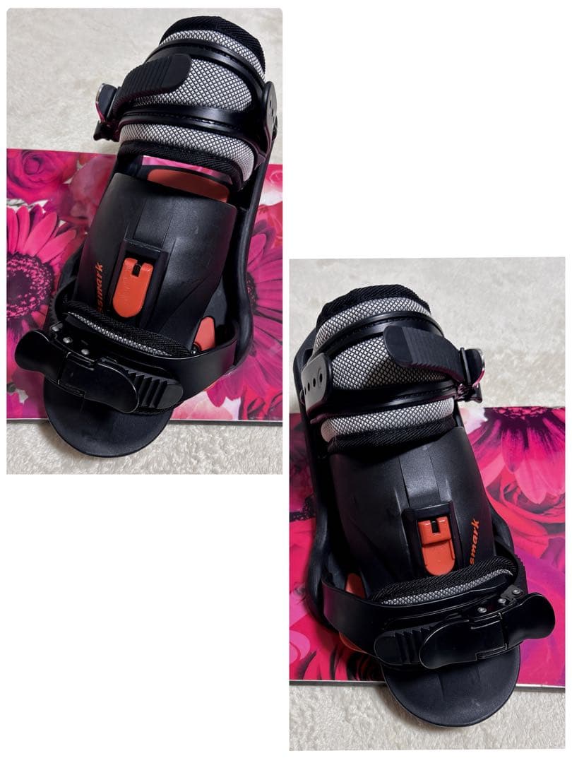 SLQ × KISSMARK 145cm スノーボード 2点セット 薔薇 可愛い