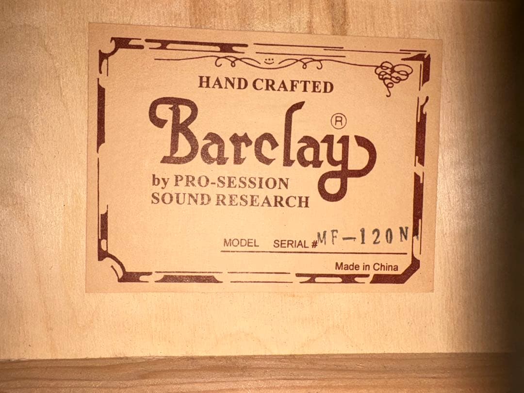 Barclay アコースティックギター　MF-120Nケース付1916-01-2