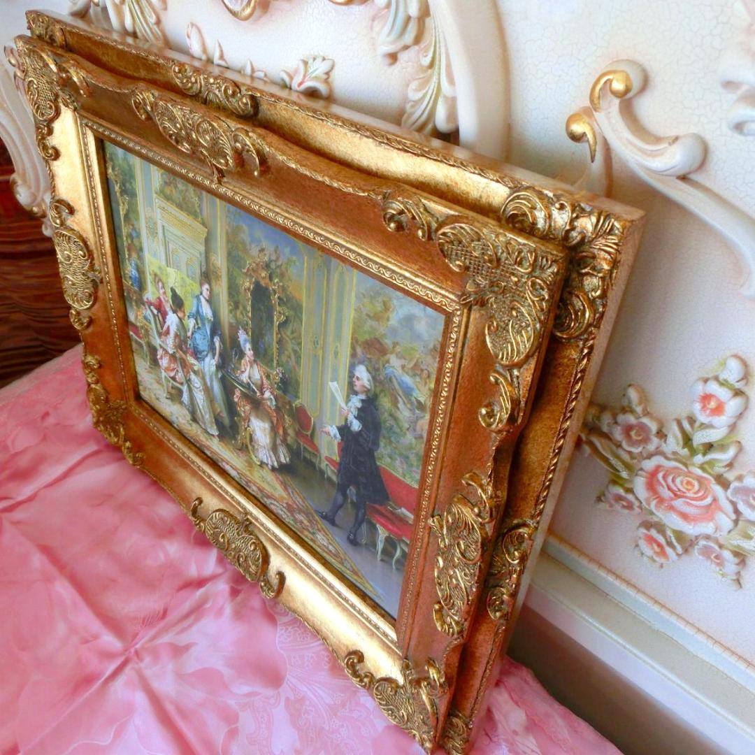 ロココ額絵　中世ヨーロッパ貴族　ゴールド　 2種よりお選び下さい。C・D