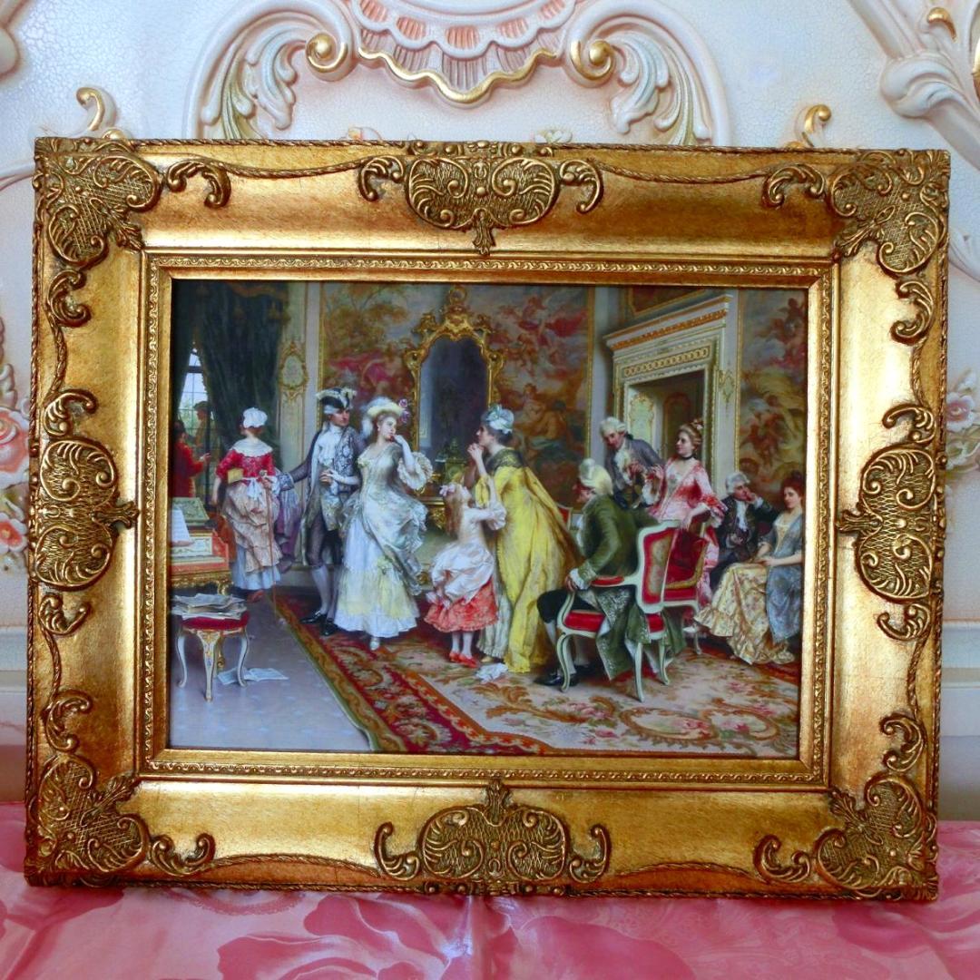 ロココ額絵　中世ヨーロッパ貴族　ゴールド　 2種よりお選び下さい。C・D