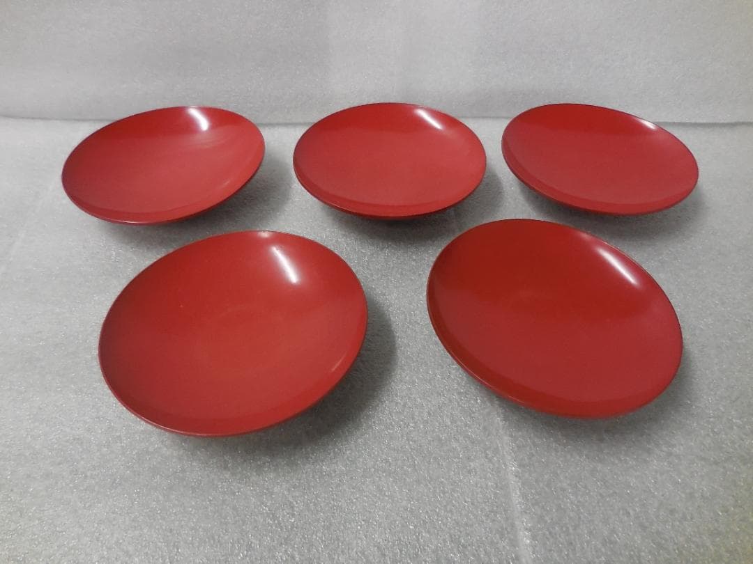 朱塗　盃５ｐセット　中古 箱付き