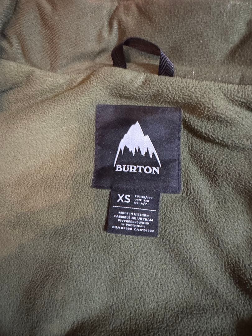 BURTON フルボディスーツ XS オリーブグリーン　キッズ　スノボー