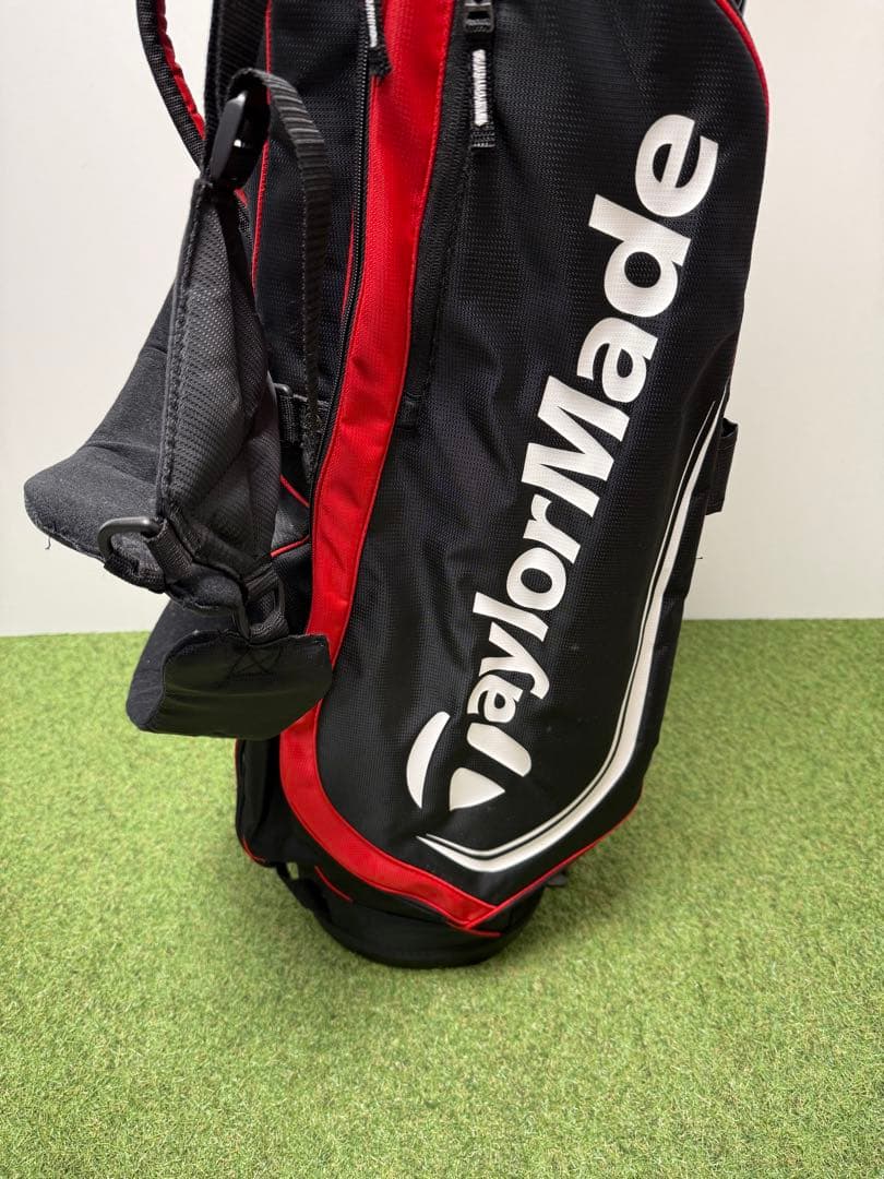 TaylorMade スタンドバッグ 黒赤 キャディバッグ ゴルフ スリムタイプ