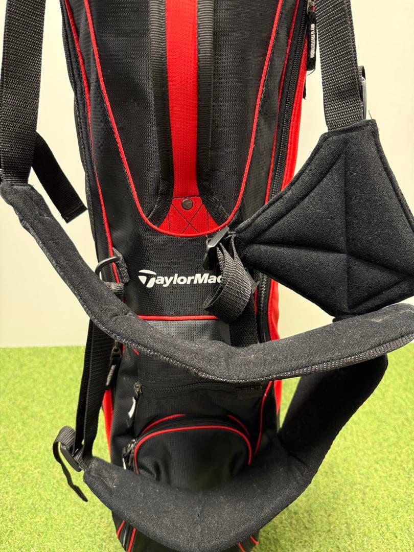 TaylorMade スタンドバッグ 黒赤 キャディバッグ ゴルフ スリムタイプ