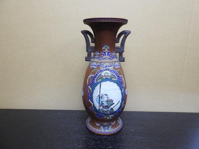 色絵万古花瓶　MA61