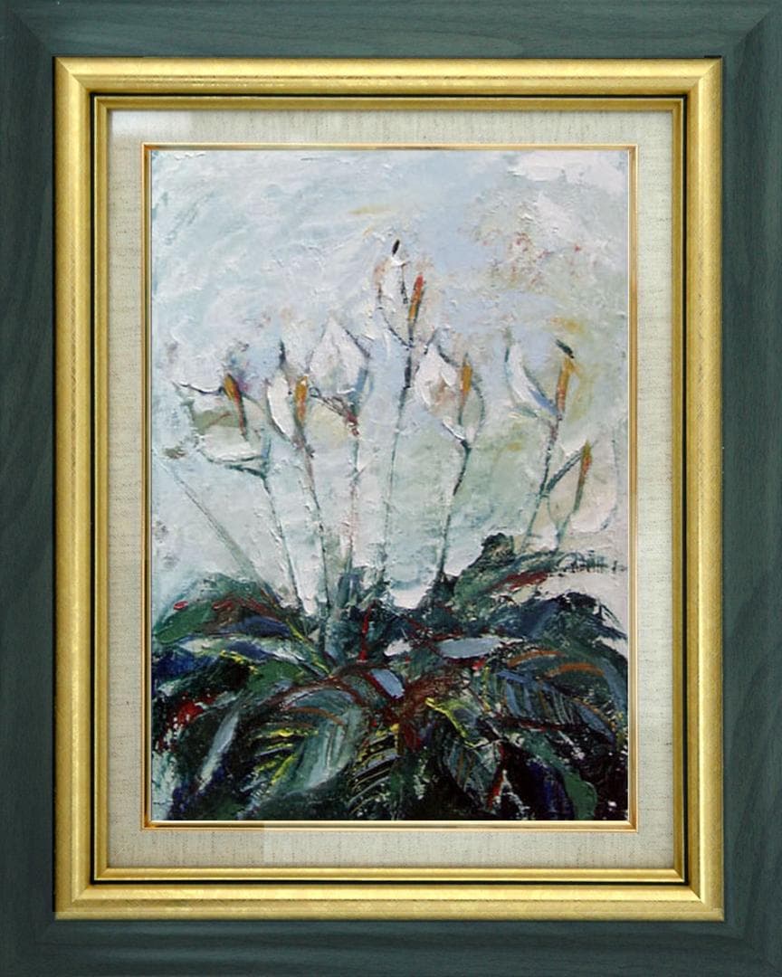 油絵 菅家令子 絵 絵画 インテリア uF6-111802 花