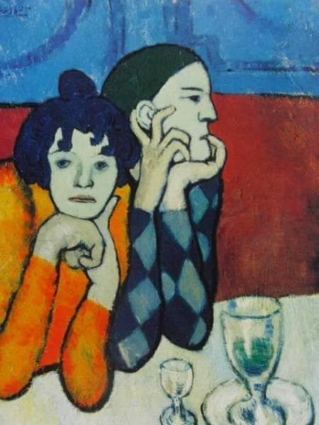 パブロ・ピカソ、 アルルカンと女友達、希少な額装用画集より、新品高級額装付