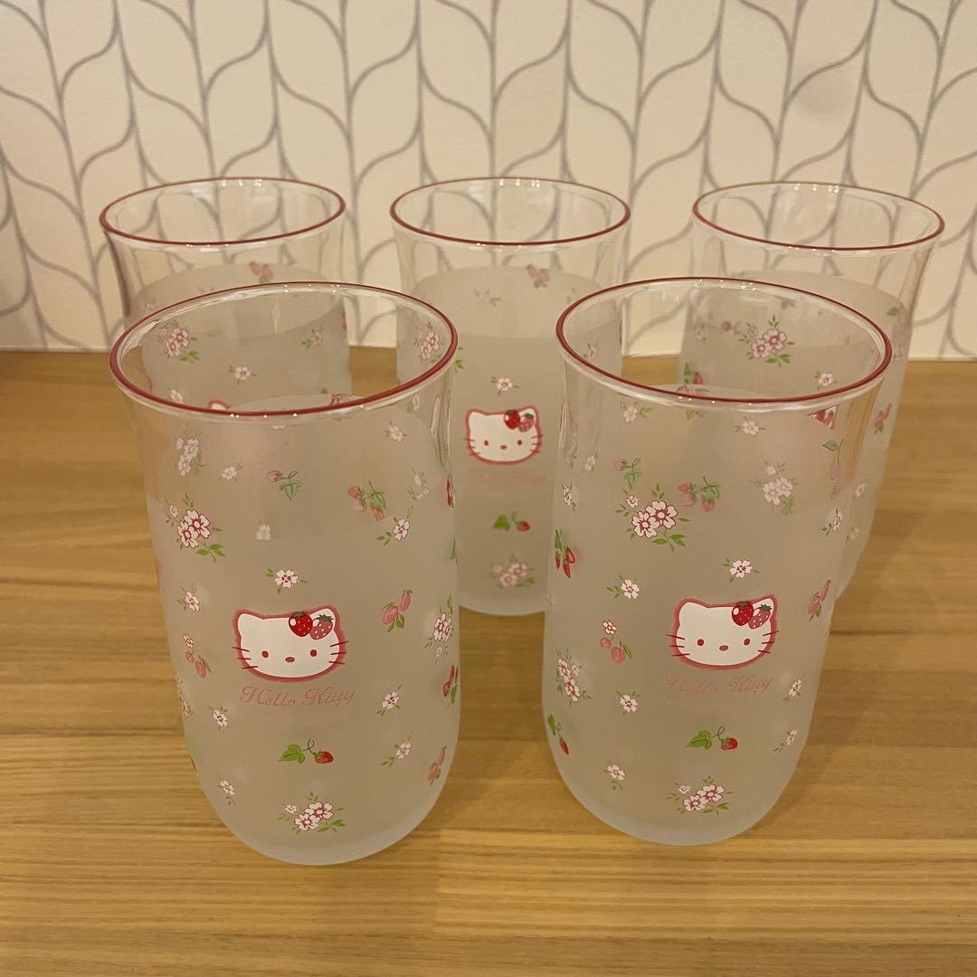 【2000年製✨】平成レトロハローキティ ガラスコップ 5個セット