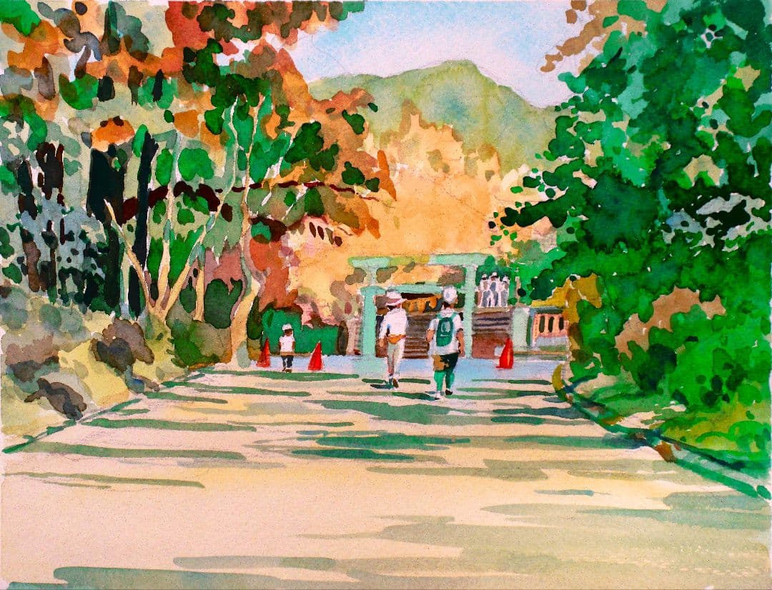 水彩画「鎌倉山」