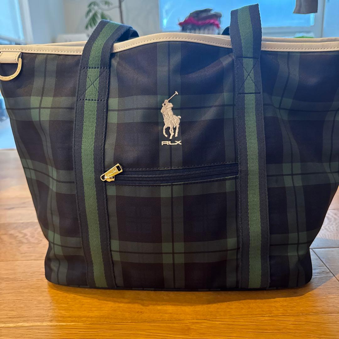 RLX チェック柄トートバッグ　ラルフローレン