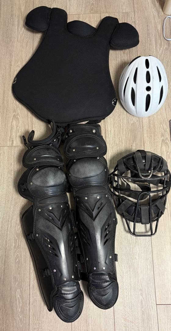 キャッチャー防具、硬式、ブラック、ZETT