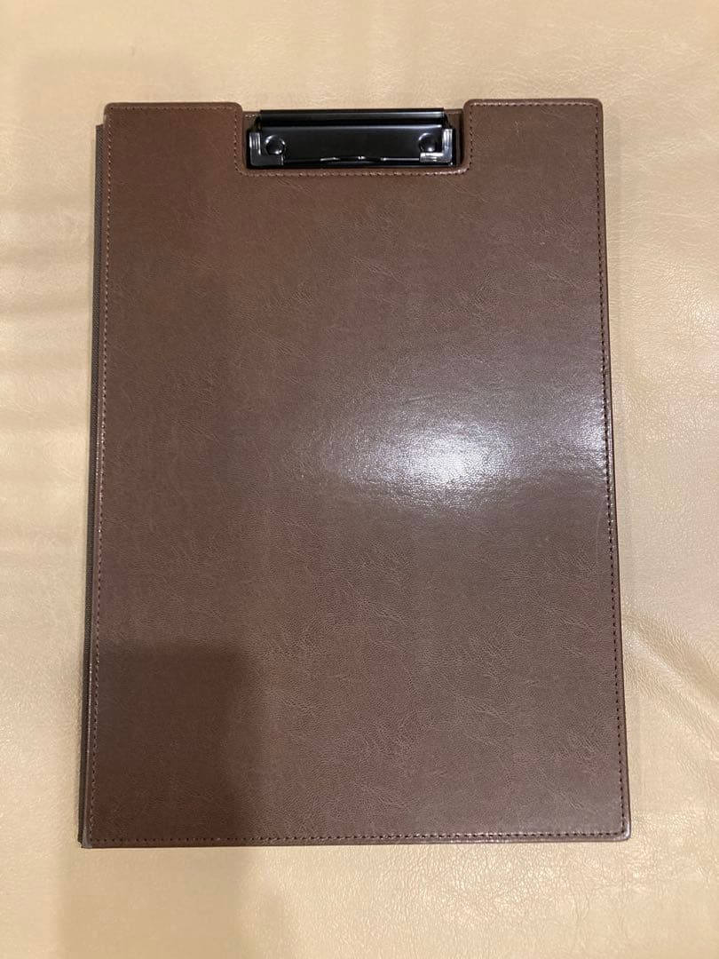 ブラウン クリップ付きファイル 内ポケット付き25個