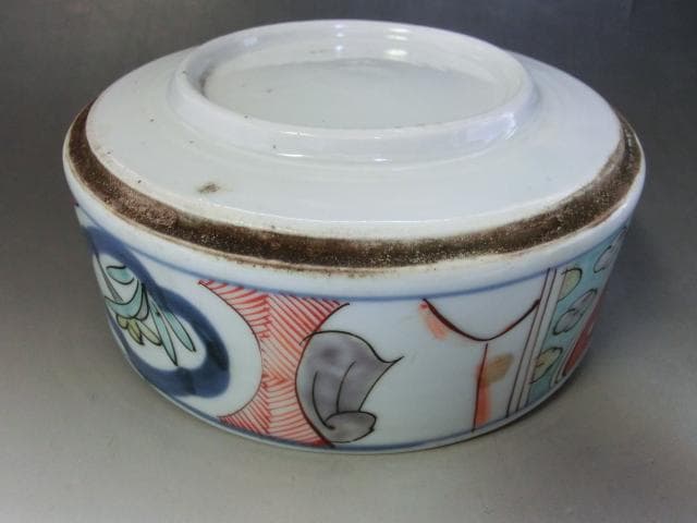 鉢■三段重鉢 赤絵 窓菖蒲 唐草紋 陶器 お重 古美術 時代物 骨董品■
