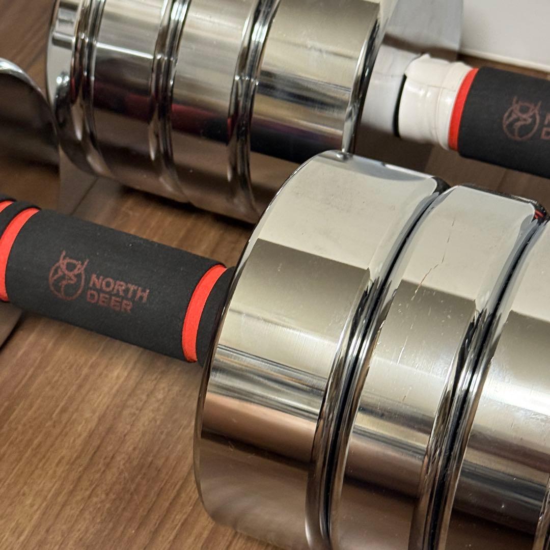 Northdeer ダンベル 可変式20kg 鏡面仕上げ クロムメッキ仕上げ ①
