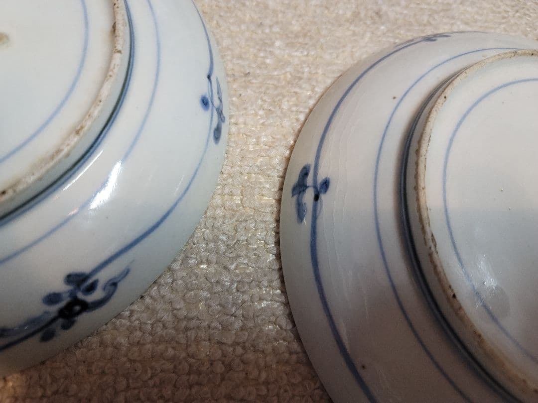 早い者勝ち藏だし品　延宝様式　古伊万里　江戸中期初頭　花唐草染付中皿　5客セット