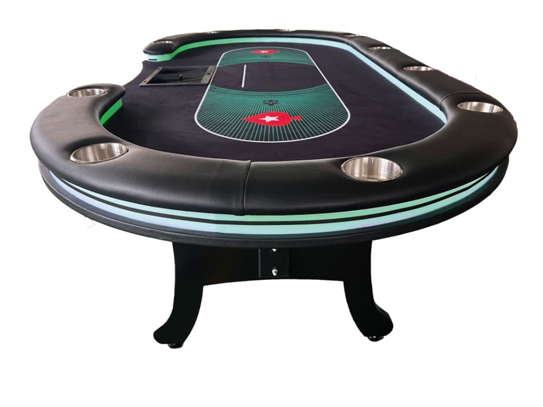 10人用LEDポーカーテーブル　　 スマートフォン充電用USBポート付き