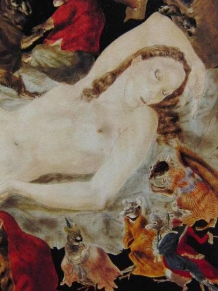 藤田嗣治、【私の夢】、希少画集画、新品高級額・額装付、状態良好