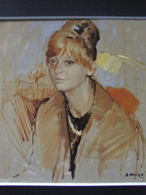 小磯良平、「パリの婦人」、希少な額装用画集より、新品高級額装付