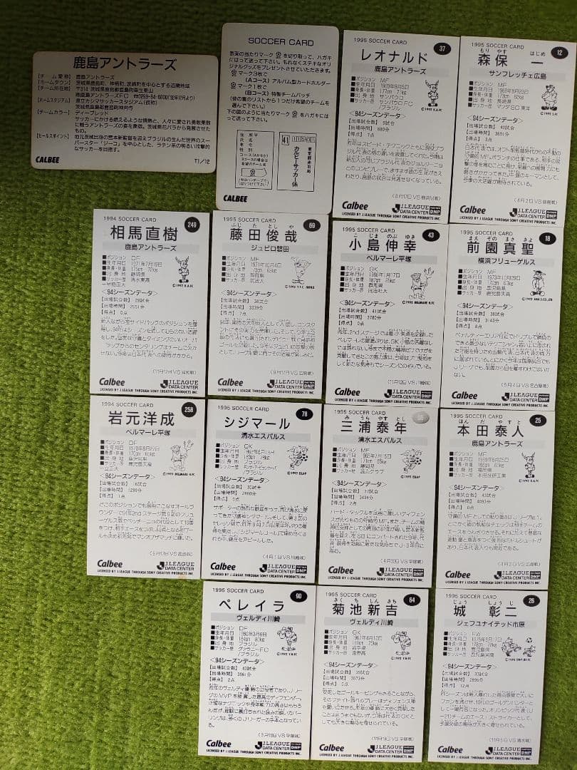 [匿名発送]　Jリーグカード　1994年～1995年　44枚まとめ売り