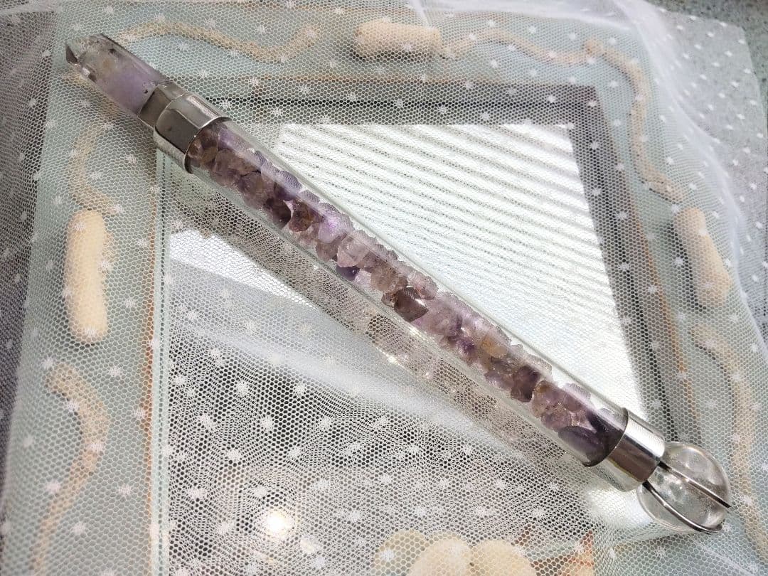 【魔法の杖】ヒーリングワンド  アメジストエレスチャル  魔術書付き