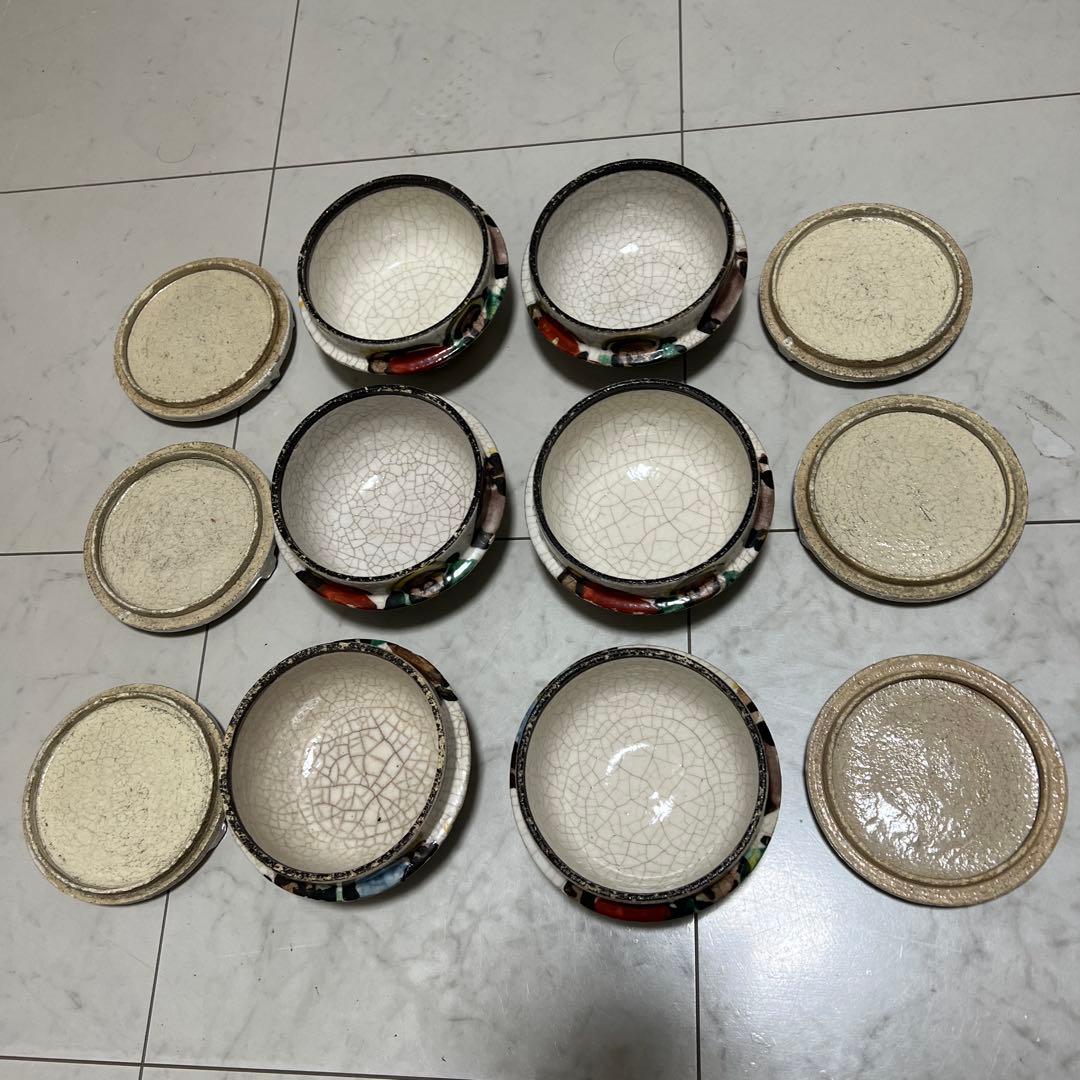 乾山　京焼　達磨　釜型　色絵　6客セット　アンティーク　骨董　尾形乾山　向付