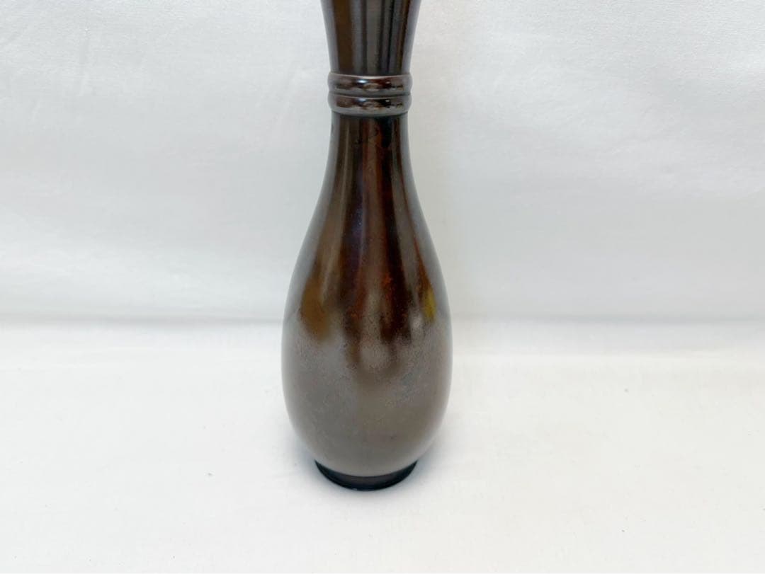 未使用 華道具 一ノ瀬宗辰造 胡銅 瓢銘千成御花入 大名物写 銅印 共箱