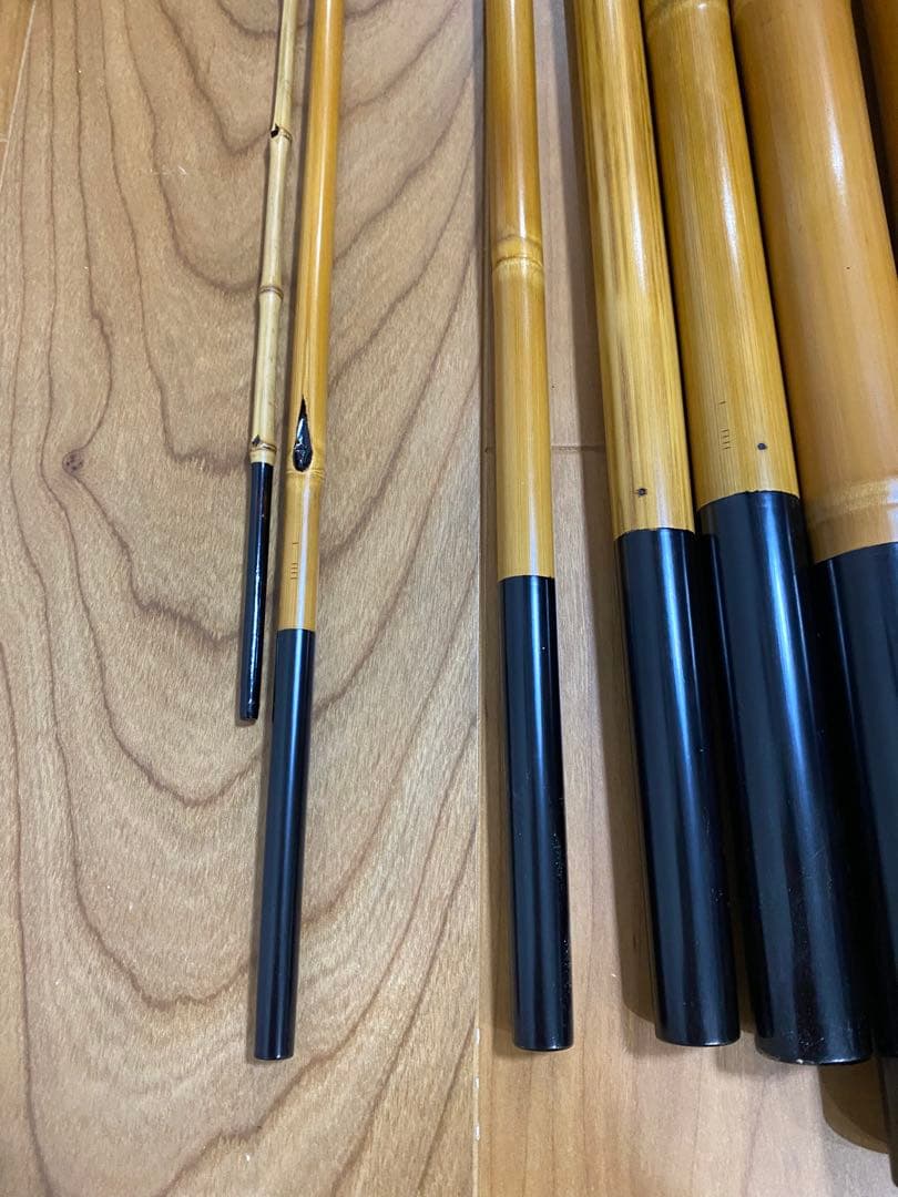 未使用　約750㎝　竹富　和竿　竹竿　7本継ぎ　　替え穂付　渓流　昭和　江戸