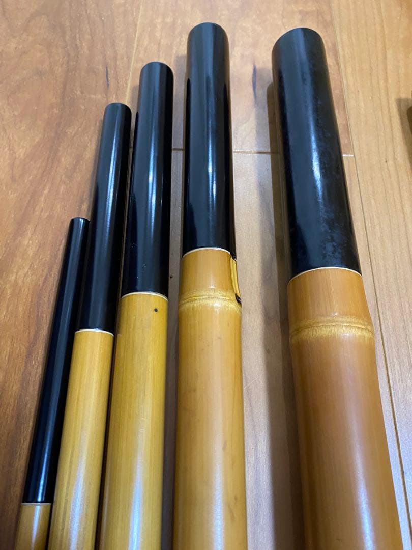 未使用　約750㎝　竹富　和竿　竹竿　7本継ぎ　　替え穂付　渓流　昭和　江戸