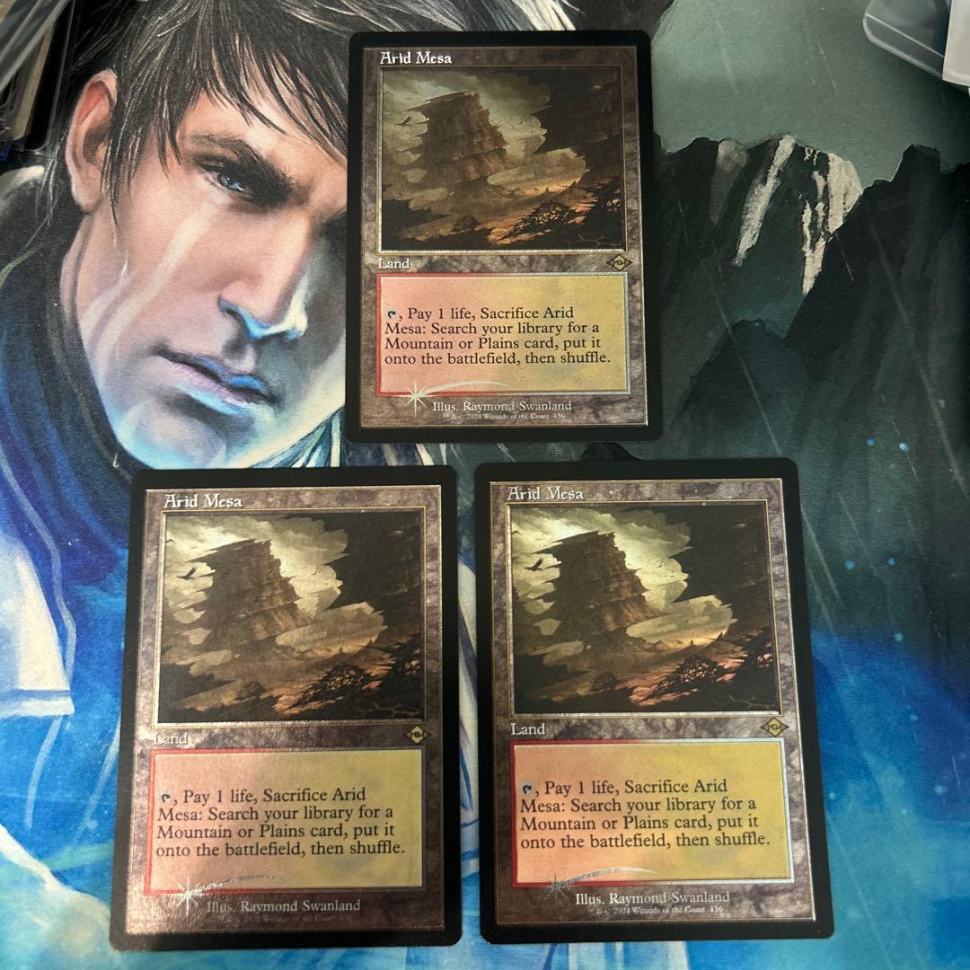 mtg 旧枠 エッチングfoil 乾燥台地/Arid Mesa 英語 3枚