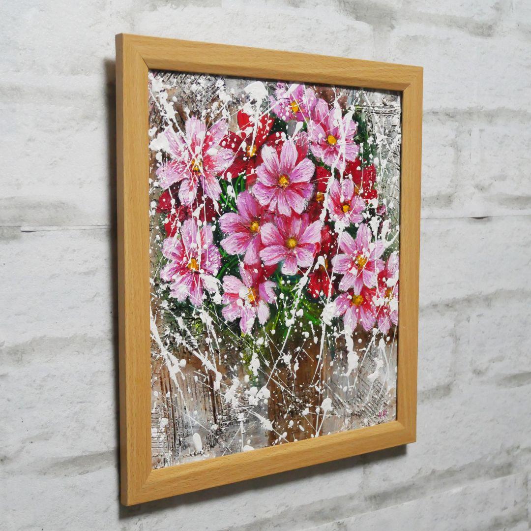 油絵 油彩 油彩画 絵 絵画【秋桜】