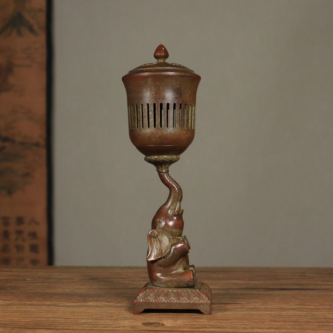 銅器 香炉 福象宮灯 薫香炉 室内檀香炉 盤香炉 蠟燭灯 香道具 工芸品 置物