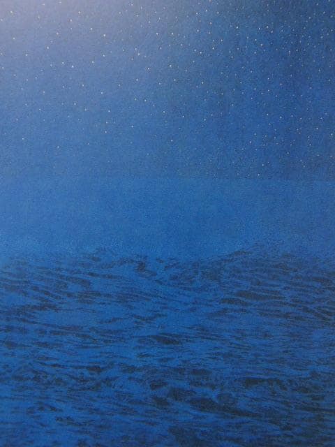 福王寺一彦、【星降る海に】、希少な額装用画集より、新品額装付