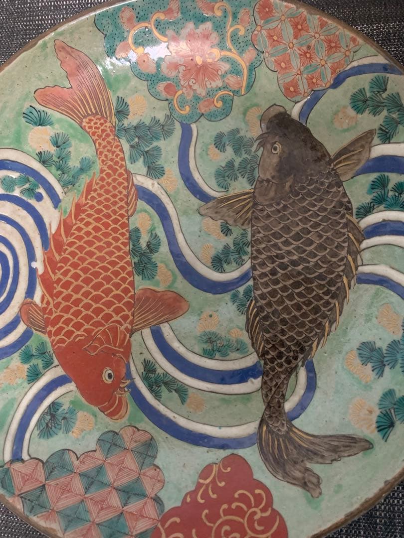 江戸　古九谷　大皿　直径35cm   アンティーク送料込み