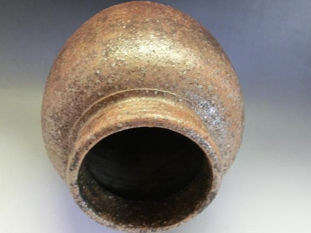 壷■古信楽焼き 江戸期 伊羅保壺 広口花入れ 花器 甕 古美術 時代物 骨董品■