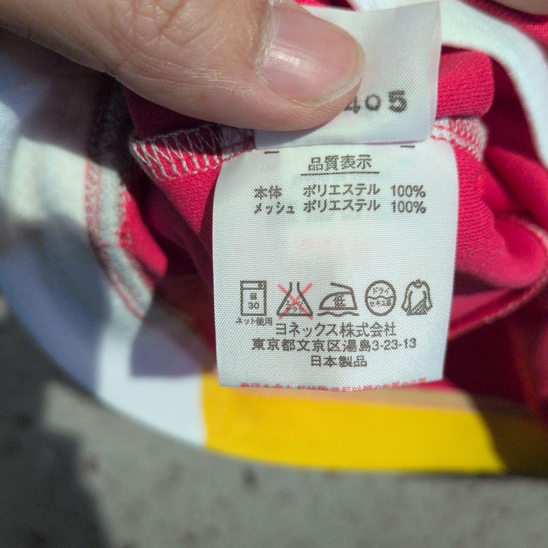 YONEX バドミントン日本代表　ピンクイエローシャツ XO