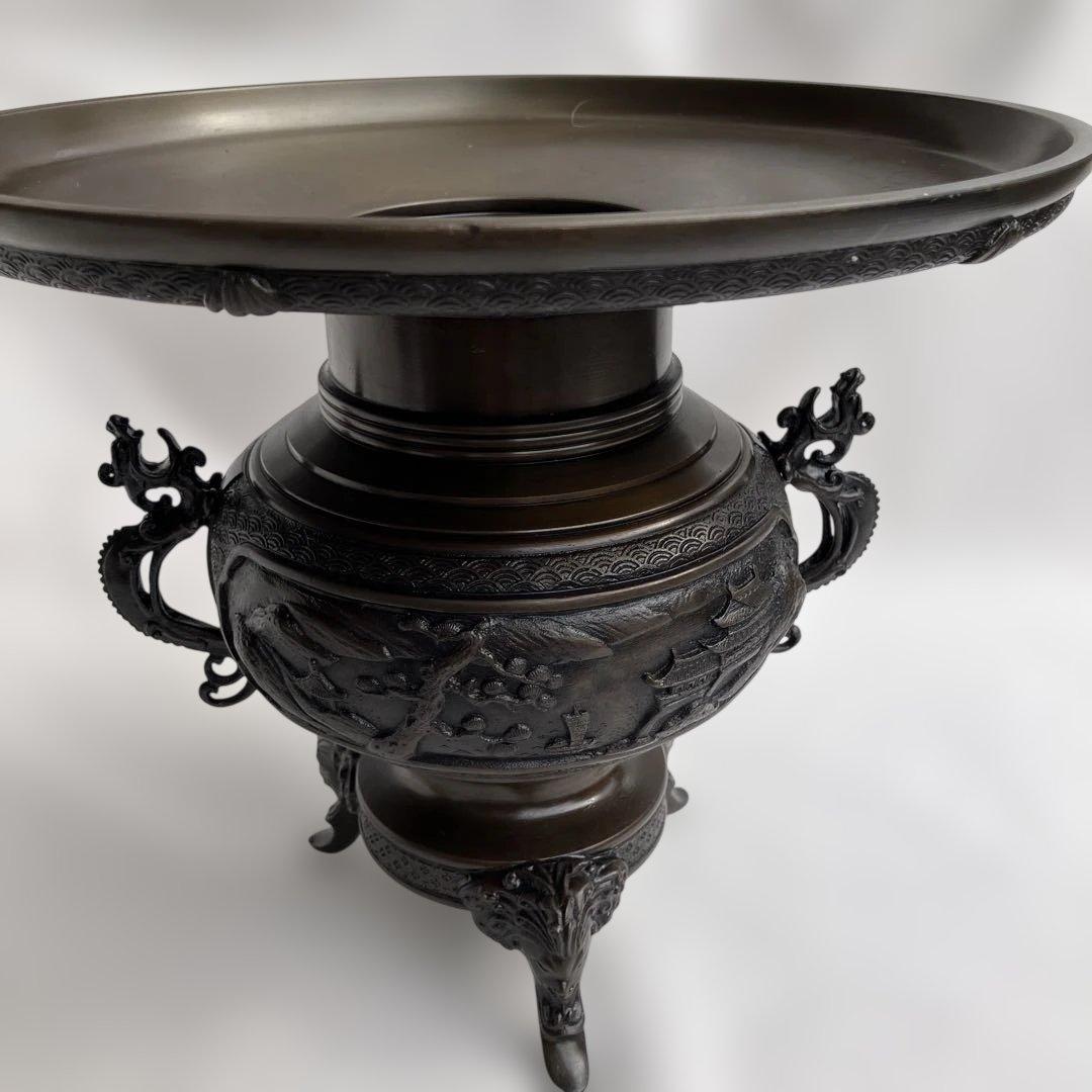 (432)珍しいレトロな金属製花生け道具のウスバタ、