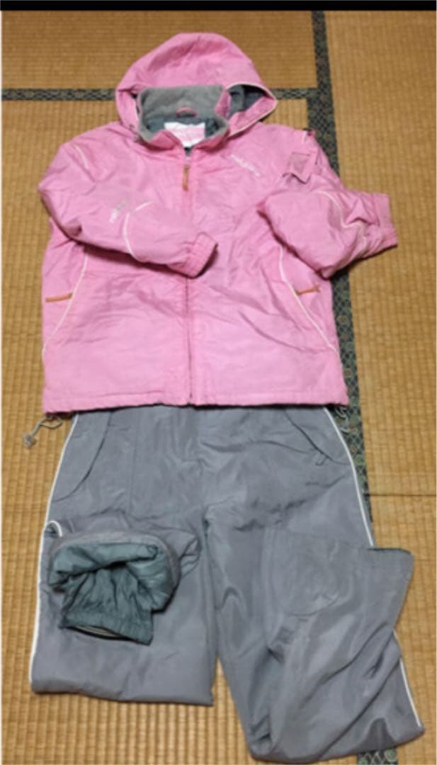 スキーウエア  ／ 可愛いピンク✖️グレー【Ｌ】数日レンタルするよりお得‼️ス…