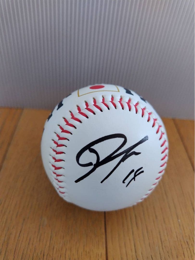 佐々木朗希 2023年侍ジャパン日本代表 ロゴ入り直筆サインボール 写真付き