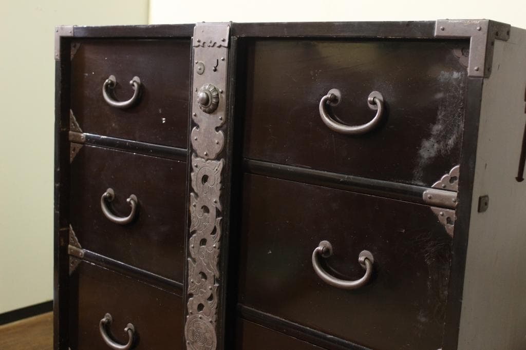 総桐！前棒付きの時代箪笥！古布/サイドボード/古民藝/和家具/古道具