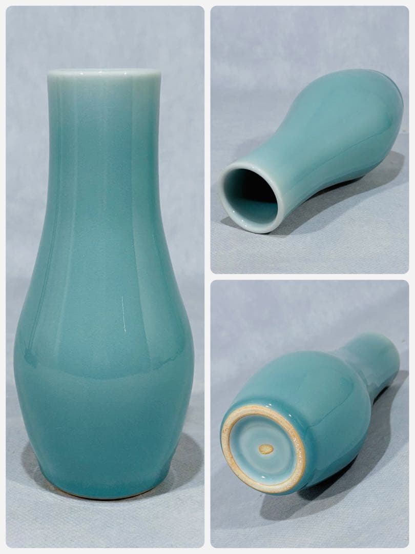 鍋島焼　小笠原長春造　青磁皆具　美品　共箱　茶道具　送料込