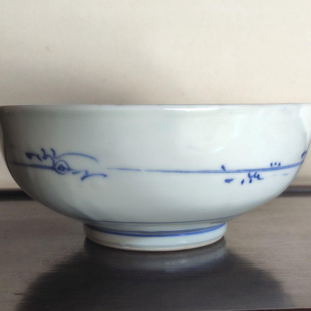 古伊万里 染付 手描き 山水 鉢　大中小3つ アンティーク レトロ 冬 春