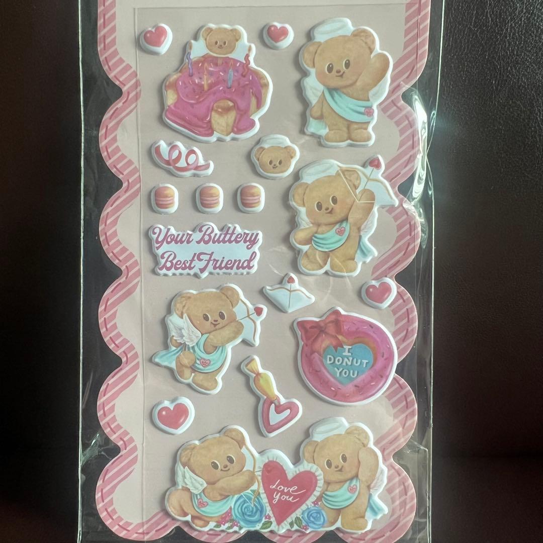 【海外正規品】バターベア　3枚セット　シール　ぷっくりシール