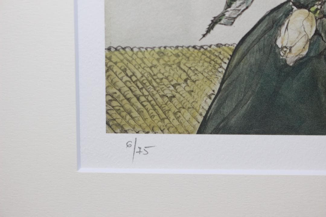 藤田嗣治 エスタンプリトグラフ「バラと少女」 6/75