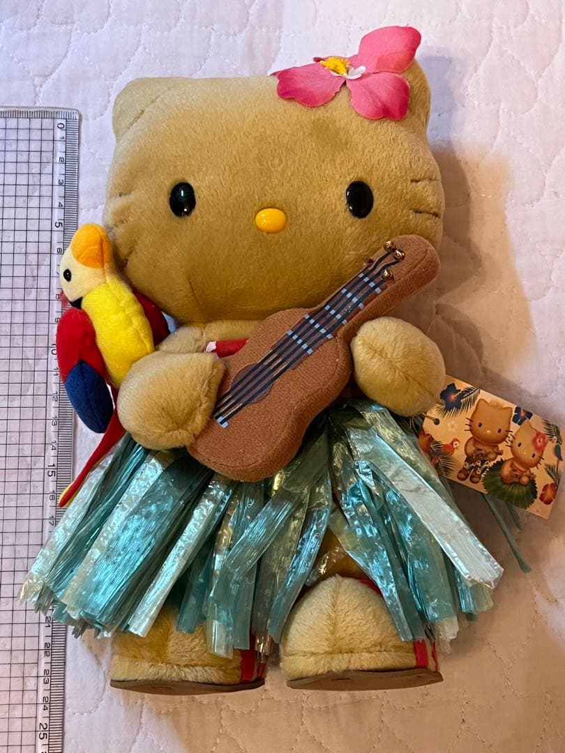 【激レア・新品未使用】日焼けキティ ハワイ　オウム　フラダンスぬいぐるみ